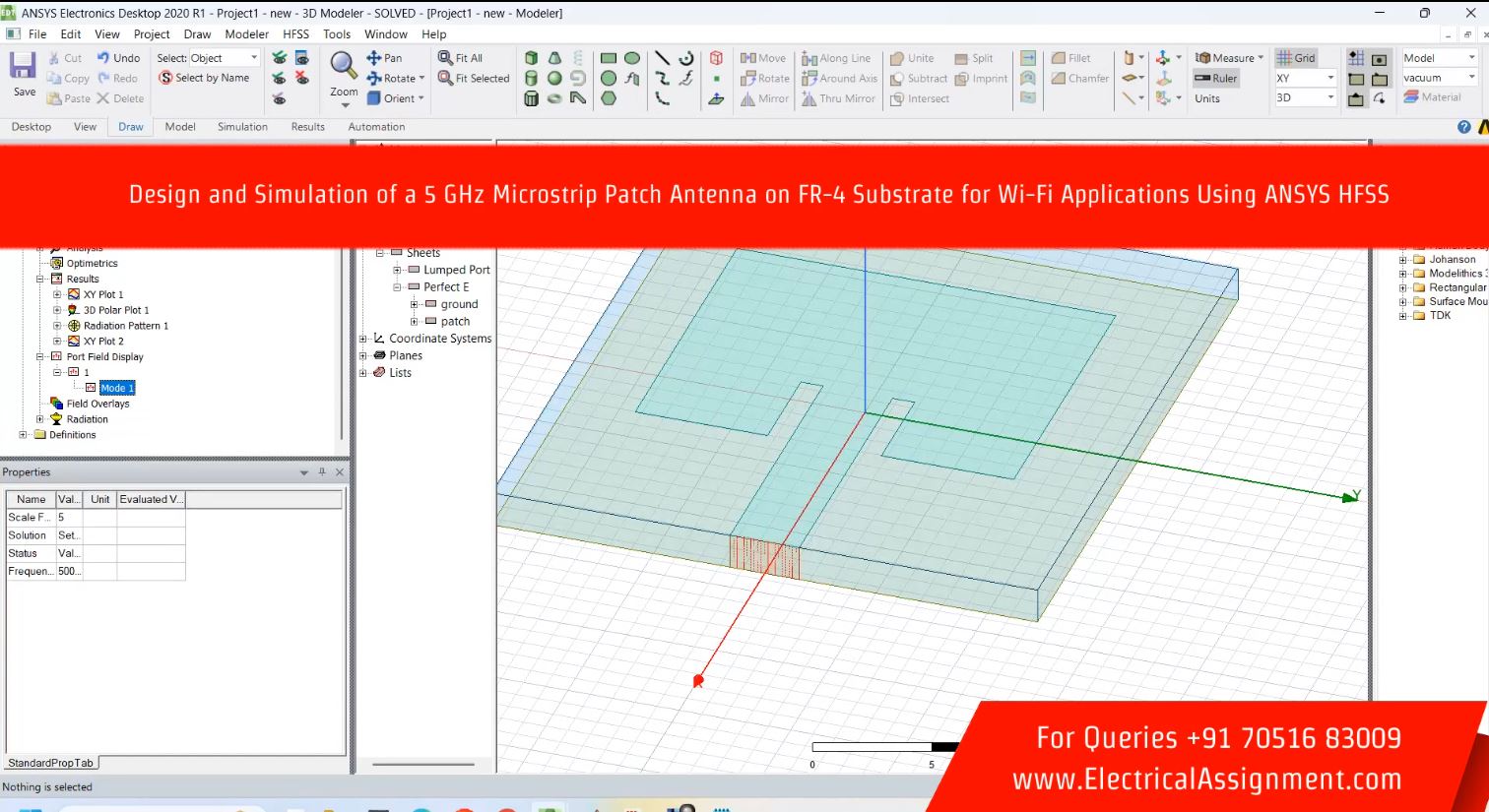 12.5 GHz CSRR Microstrip Antenna Design - HFSS Simulation screenshot 3